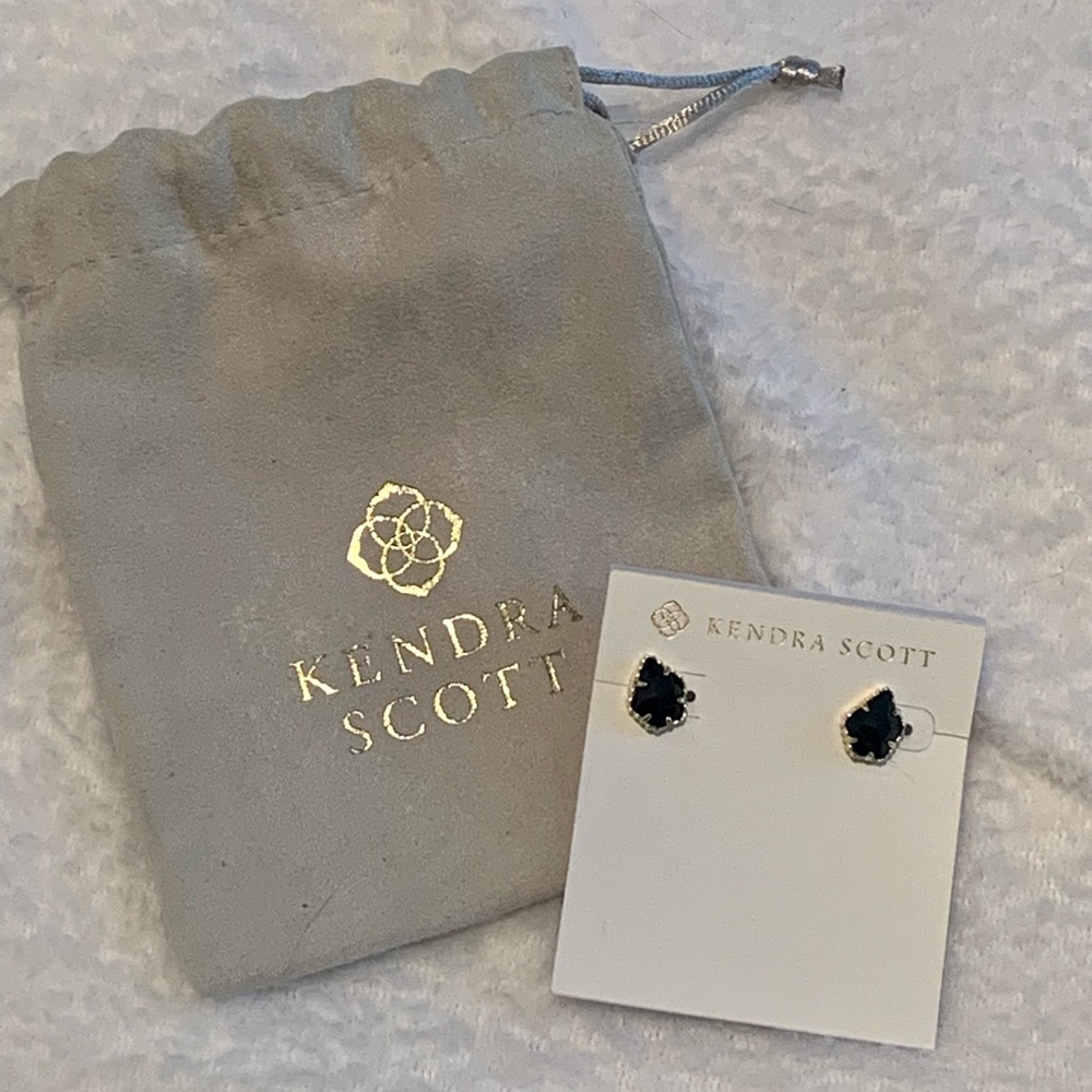 Kendra Scott black & gold post earrings